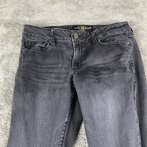 Lucky Brand Jeans Womens 4/27 Regular Black Lolita Skinny Distressed Denim - Picture 3 of 16
